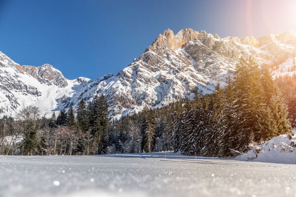 Similar – Image, Stock Photo Sunny winter day in the Alps mountains