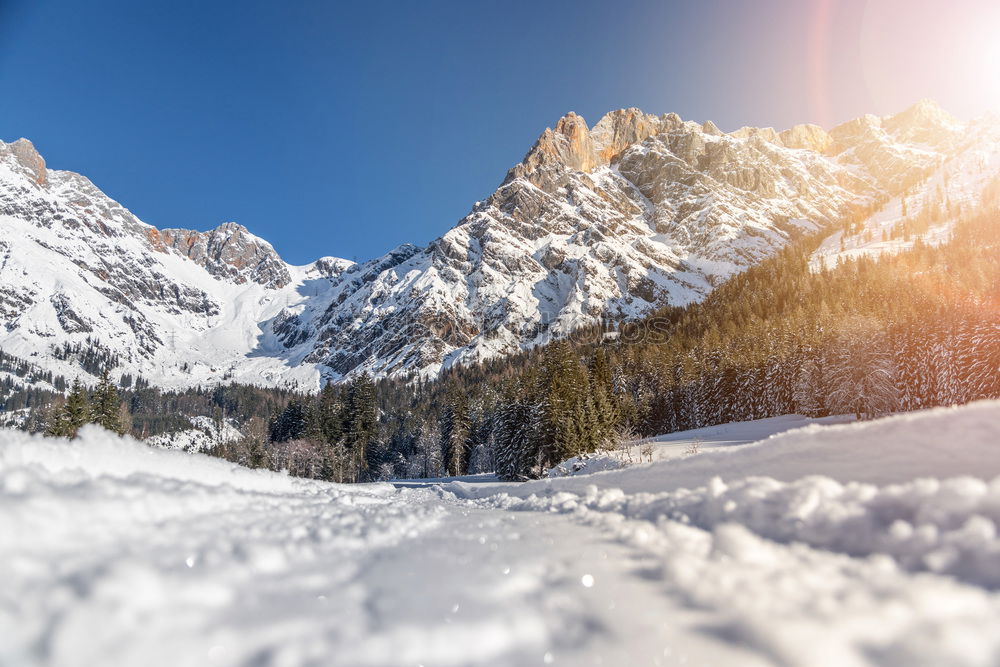 Similar – Image, Stock Photo Sunny winter day in the Alps mountains