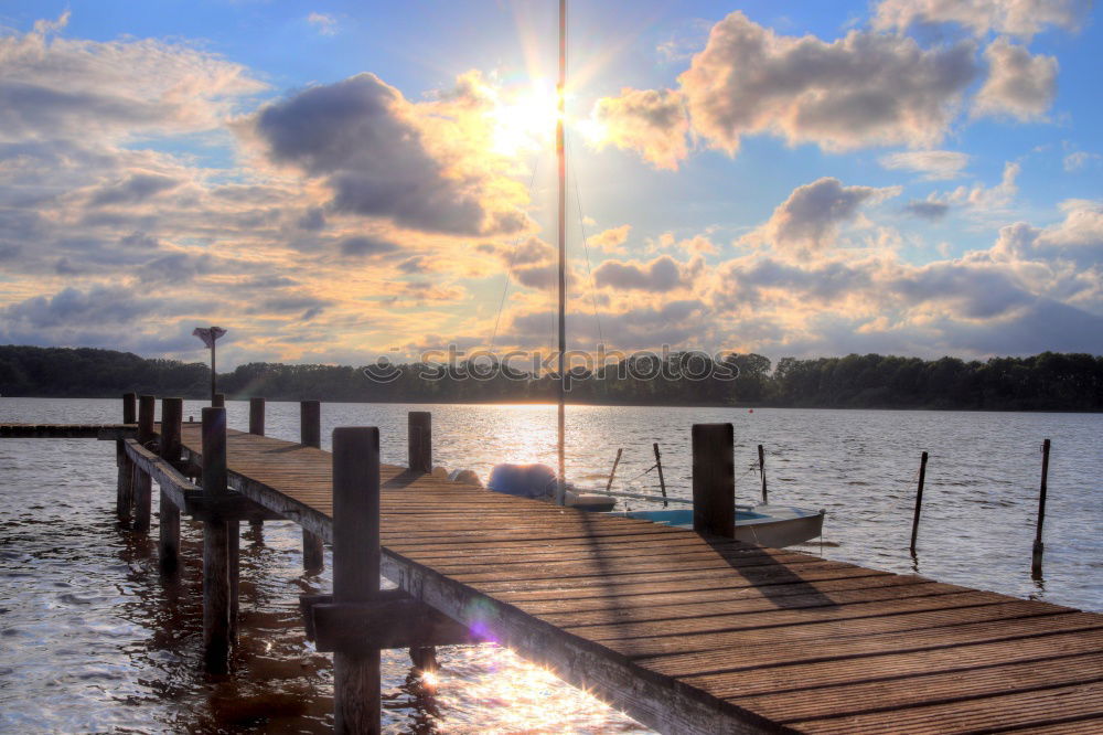 Similar – The Evening Dog Footbridge