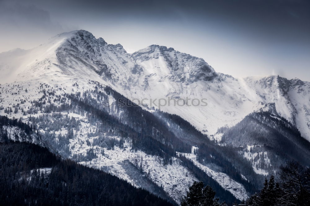 Similar – Image, Stock Photo Sunset over the winter mountains