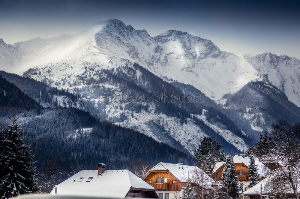 Similar – Image, Stock Photo Mountain idyll IV Winter