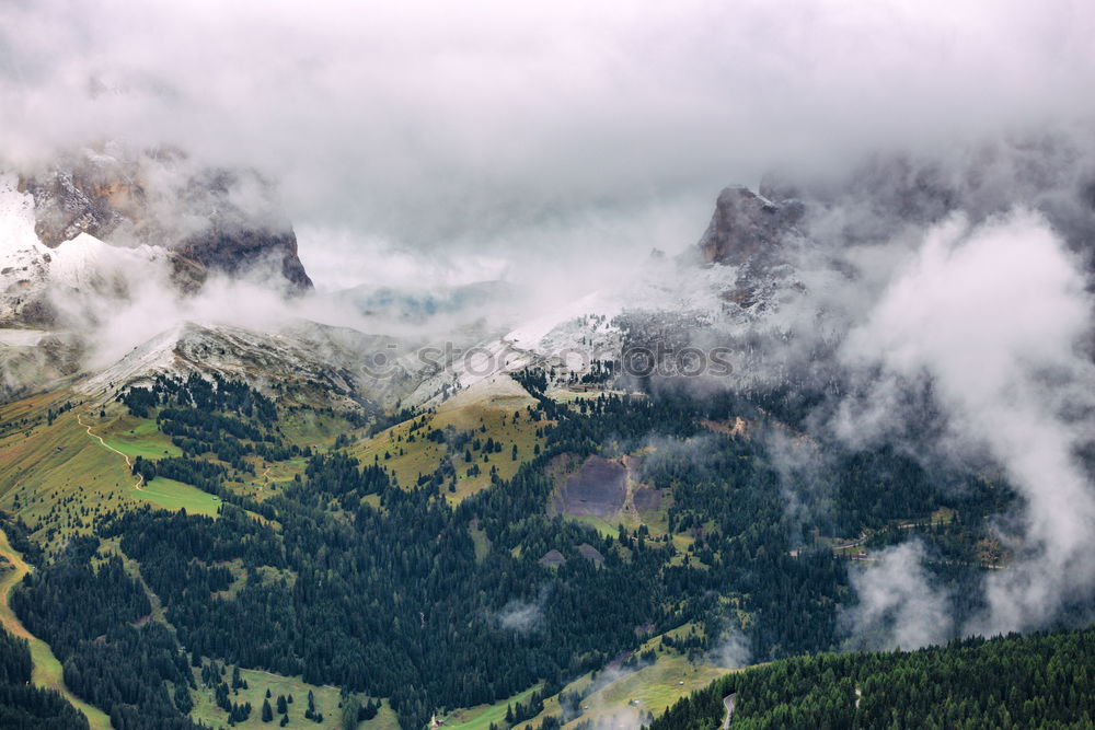 Image, Stock Photo Alpine road with panoramic view in the Dolomites II
