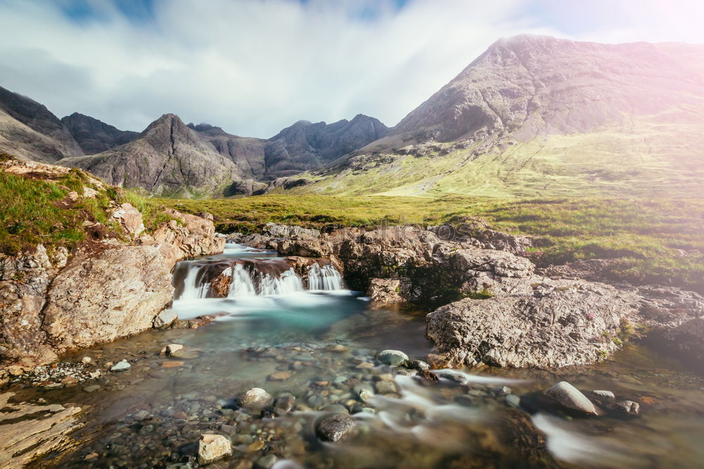 Similar – Valley at Applecross Pass with river in Scotland