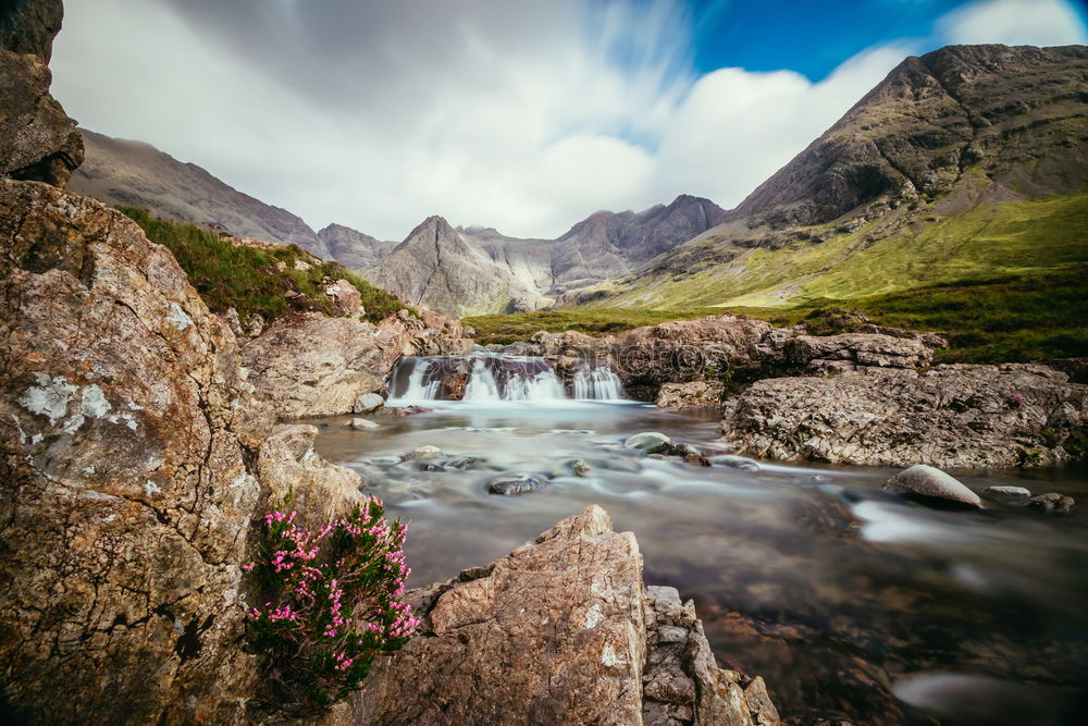 Similar – Valley at Applecross Pass with river in Scotland