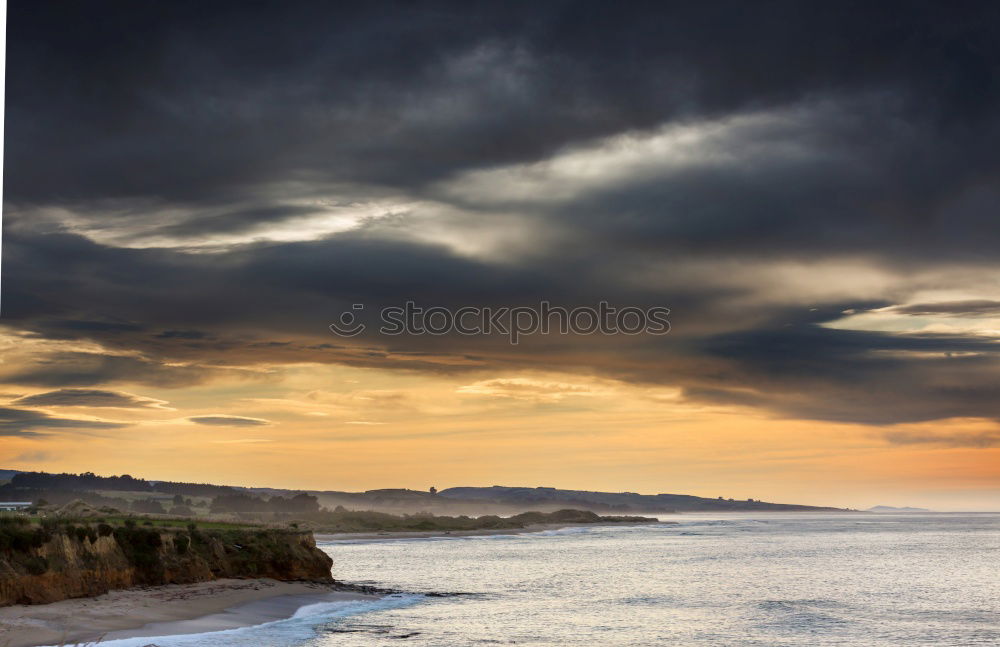 Similar – Image, Stock Photo Sun setting over sea