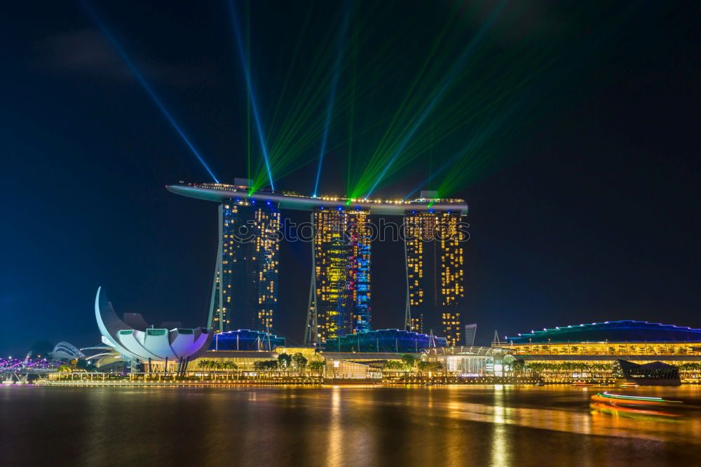 Similar – Image, Stock Photo singapore night skyline