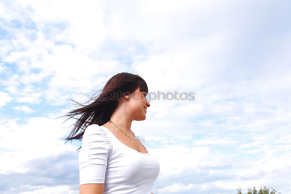 Similar – Young fitness woman runner running on city bridge.