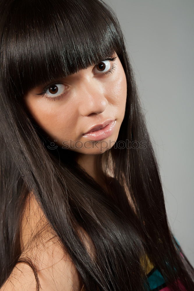 Similar – Image, Stock Photo woman peeking out from behind a sandstone pillar