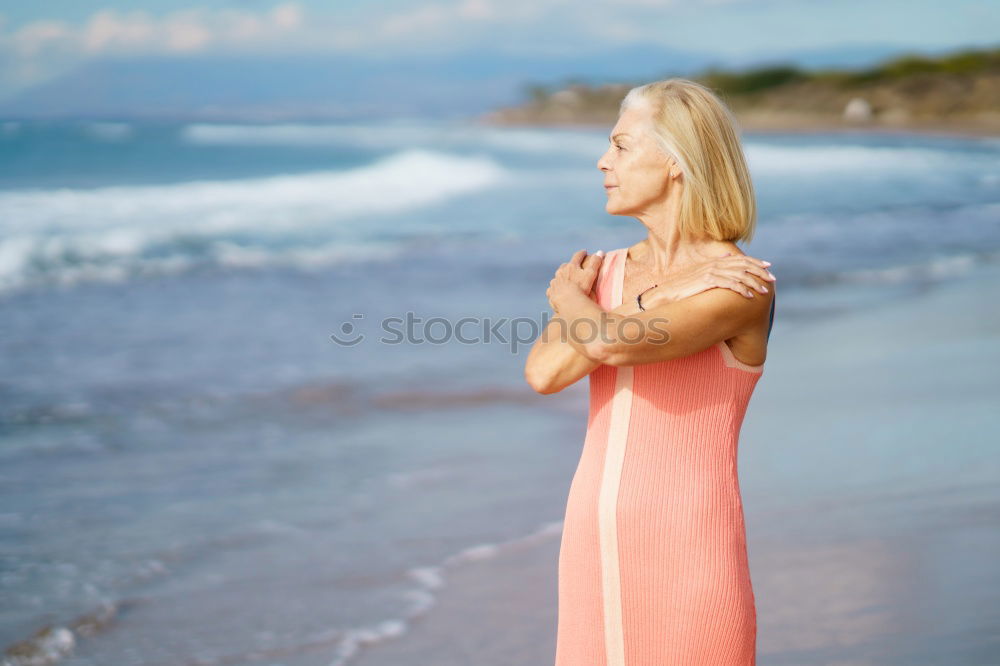 Similar – Image, Stock Photo woman enjoying nature on the mount