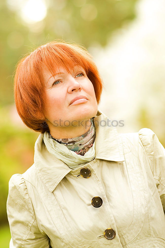 Similar – Portrait of a beautiful happy woman outdoors