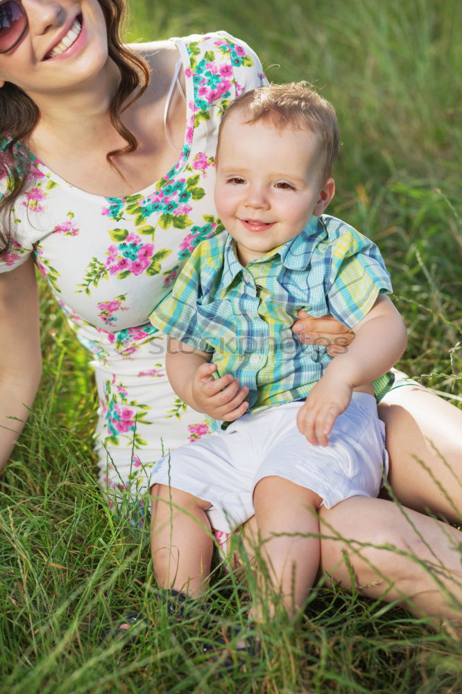 Similar – Image, Stock Photo Father and son playing at the park on bench at the day time.