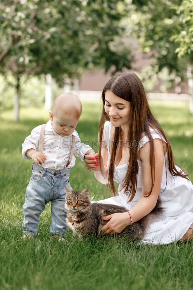 Similar – Image, Stock Photo Happy lesbian couple with child