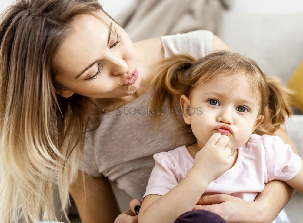 Similar – indoor portrait of happy mother and child son