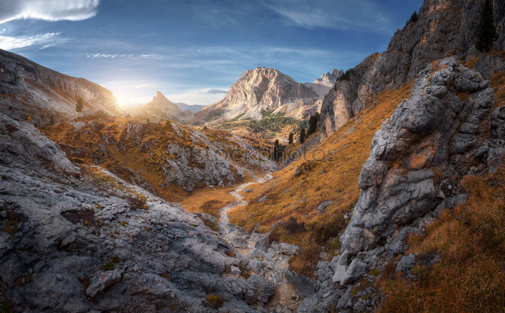 Similar – Sunrise in the Dolomites with view V