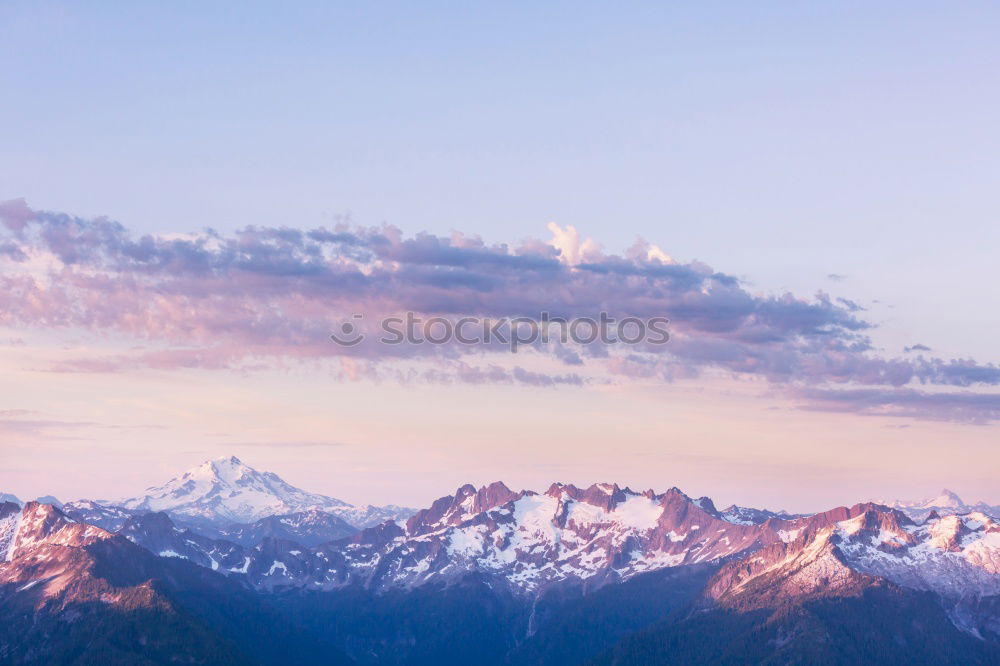 Similar – Image, Stock Photo Blue mountains peaks at sunset