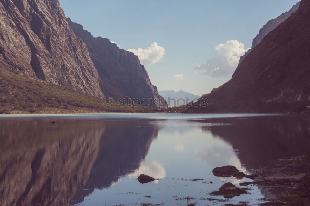 Similar – Image, Stock Photo Off to new shores, paddling in Scandinavia