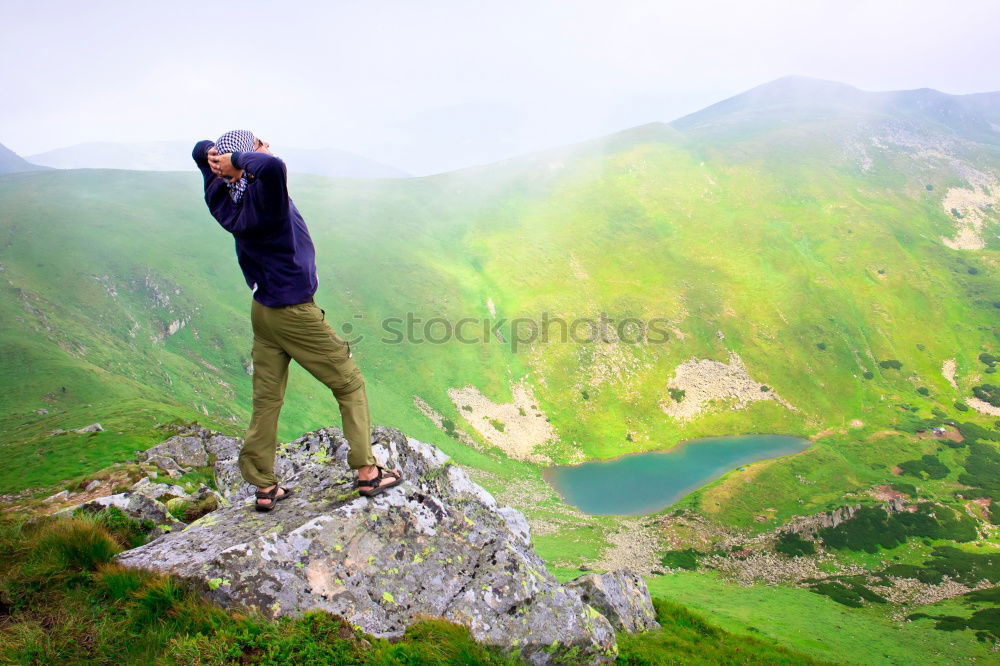 Similar – Image, Stock Photo Young man facing a challenge