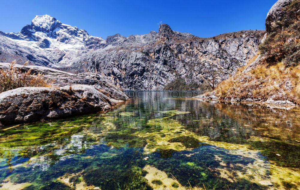 Similar – Wunderschöne Berglandschaft mit Bach bei den Alpen, Schweiz im Sommer bei blauem Himmel