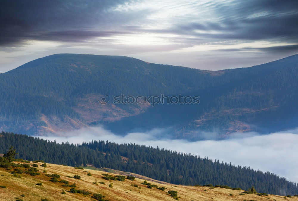 Similar – Image, Stock Photo fog over the mountains and valleys