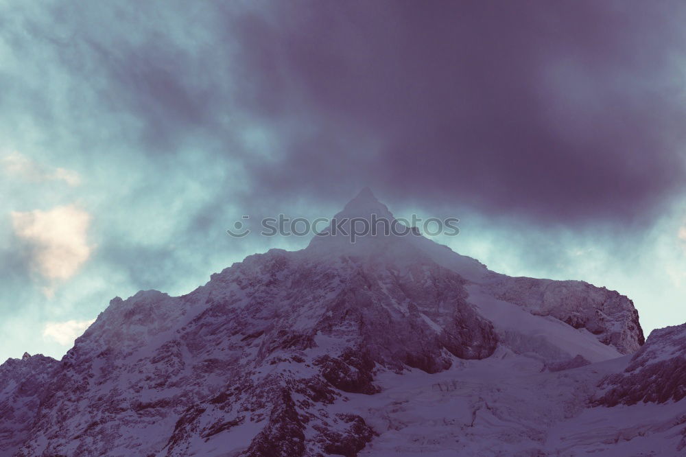 Similar – Image, Stock Photo Blue mountains peaks at sunset