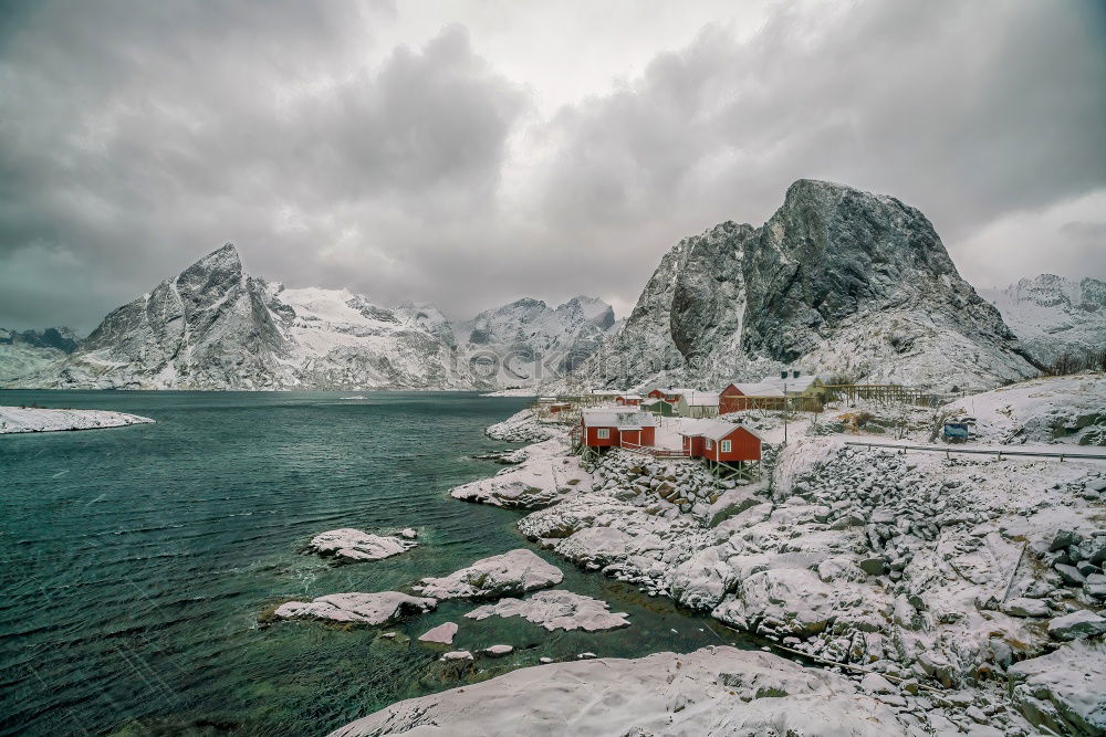 Similar – Image, Stock Photo Houses on lake shore Lake