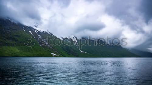 Similar – Image, Stock Photo View of the Geirangerfjord