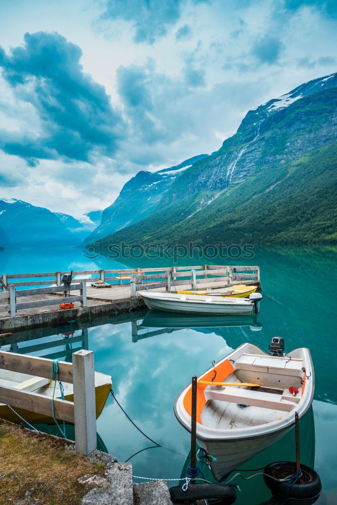 Similar – Image, Stock Photo Village on rocky shore. Hamnoya