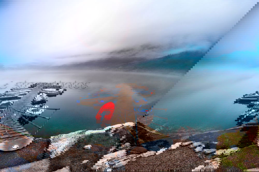 Similar – Image, Stock Photo Calm lake in hillside Lake