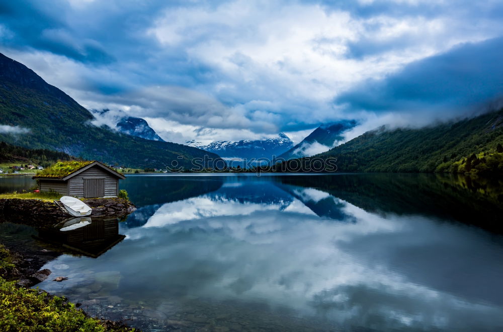 Similar – Image, Stock Photo Rustic benches on lakeshore