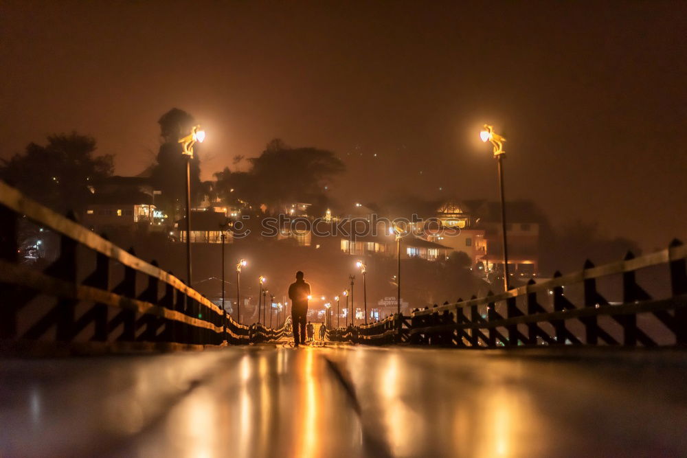 Similar – Image, Stock Photo bridge Light Night Bonn