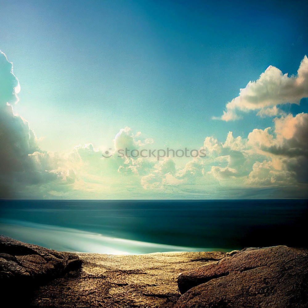 Similar – View of the dunes, view from the dune to the blue Pacific Ocean, lots of beach and a lot of sea. Rainbow Beach. Queensland / Australia