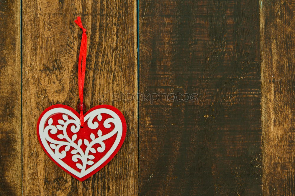 Similar – Beautiful gift with heart shape and red ribbon