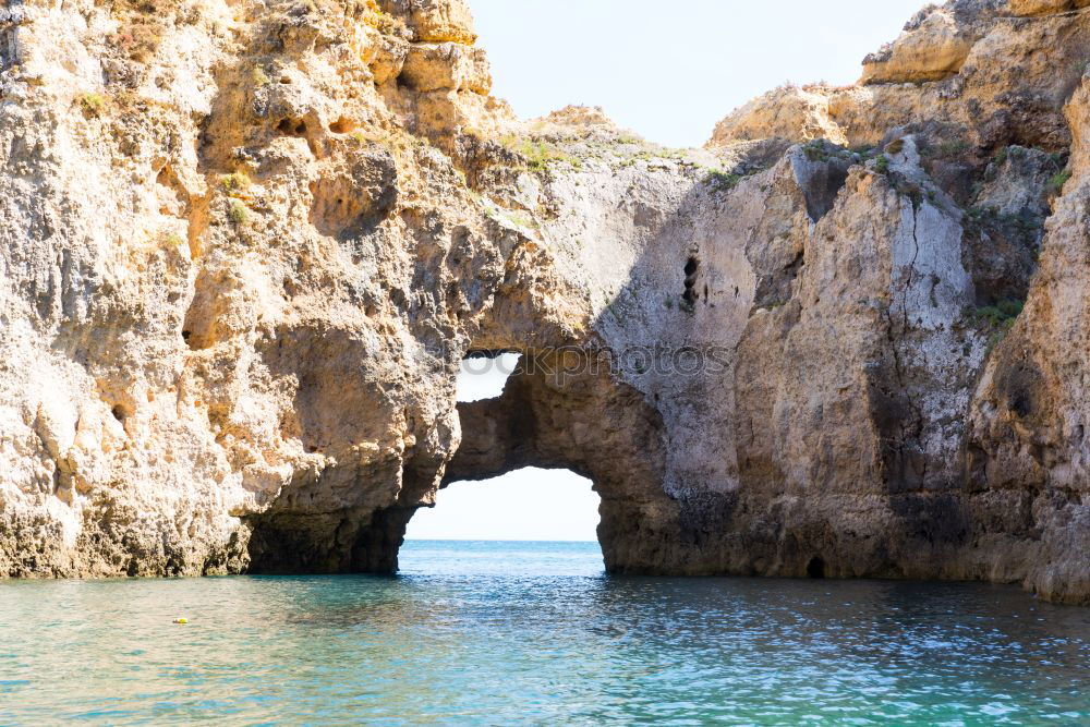 Similar – Ocean Landscape With Rocks And Cliffs At Lagos Bay Coast In Algarve, Portugal