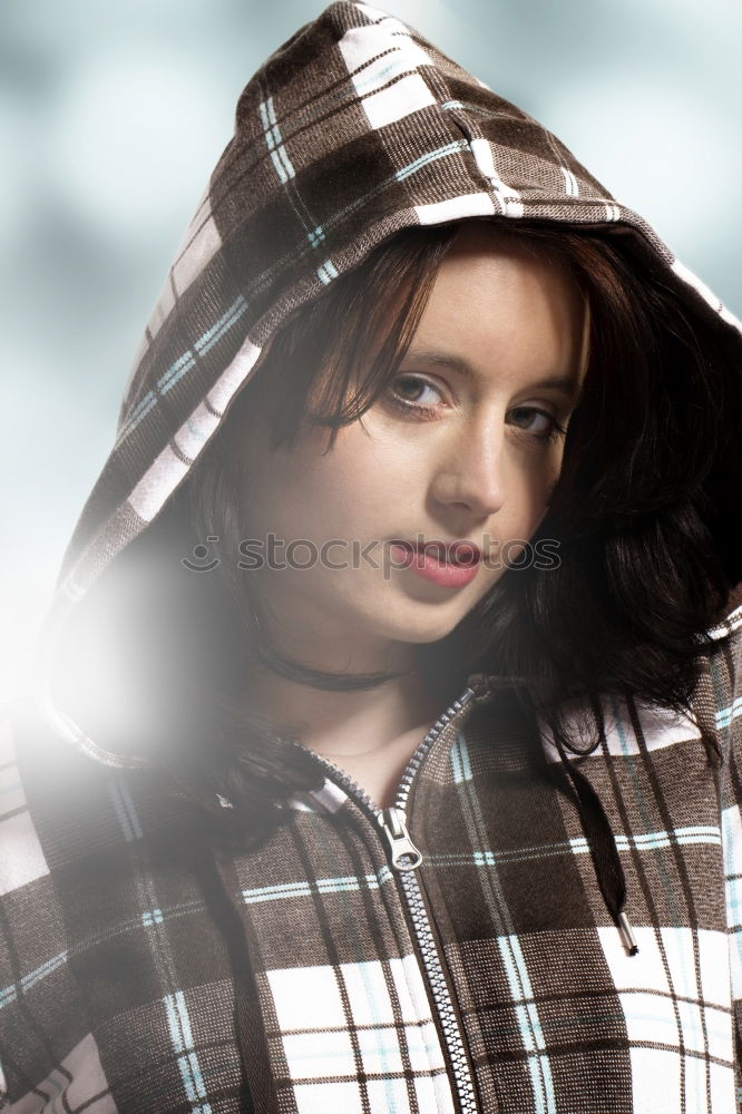 Similar – waiting underground- brunette young woman with black leather jacket waiting in underpass