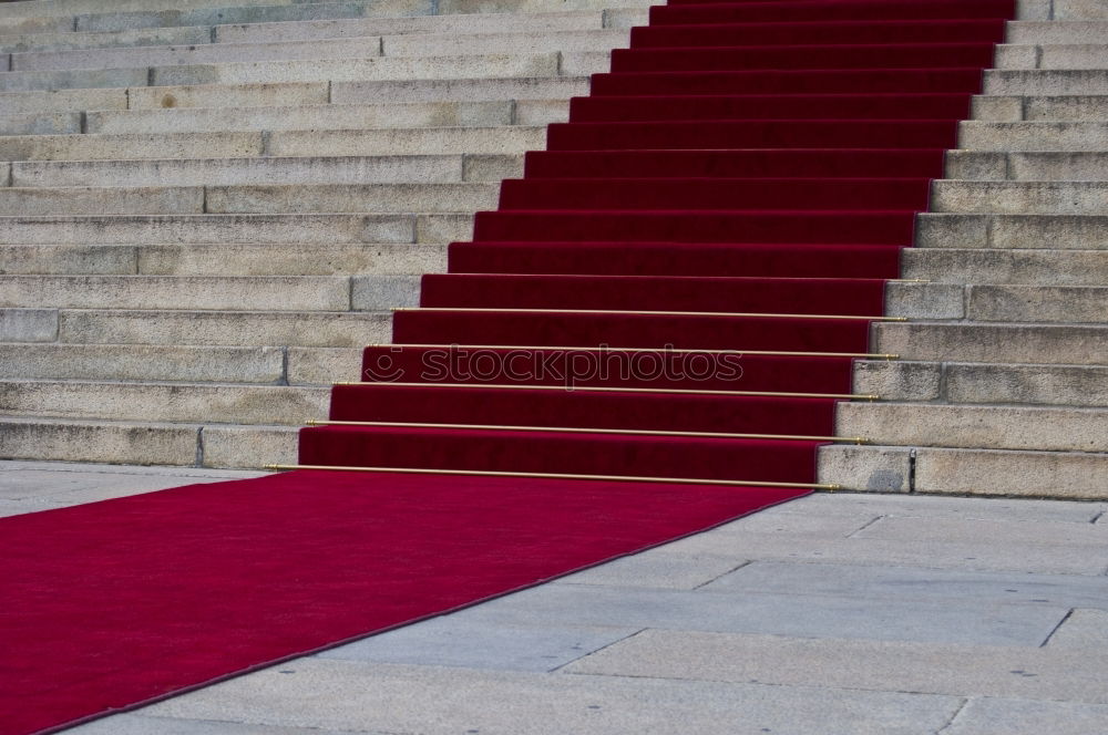 Similar – Foto Bild Blauer Teppich mit edlen Absperrelementen als Empfang prominenter Gäste. Roter Teppich.