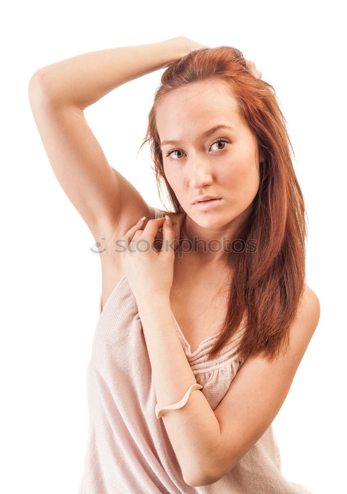 Redhead in the wind