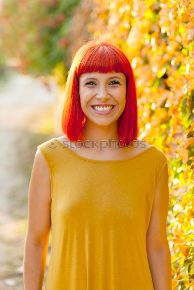 Similar – Image, Stock Photo Beautiful red haired woman in a park