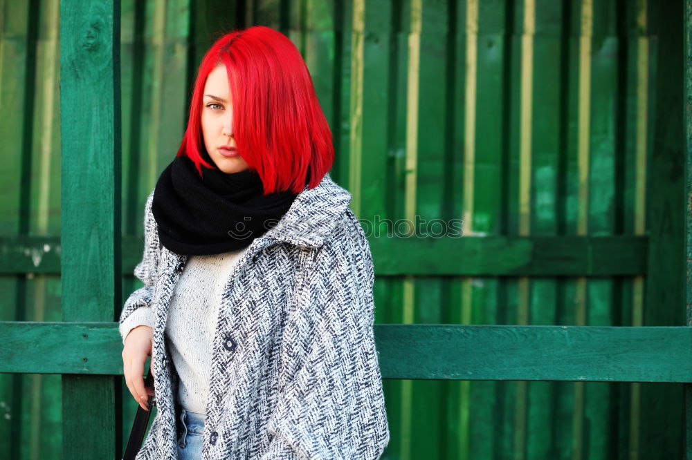 Similar – Image, Stock Photo Portrait of a punk or gothic young woman