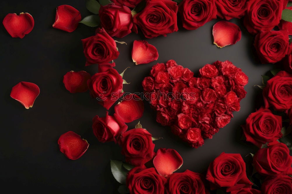 Similar – Background with red roses petals and hearts