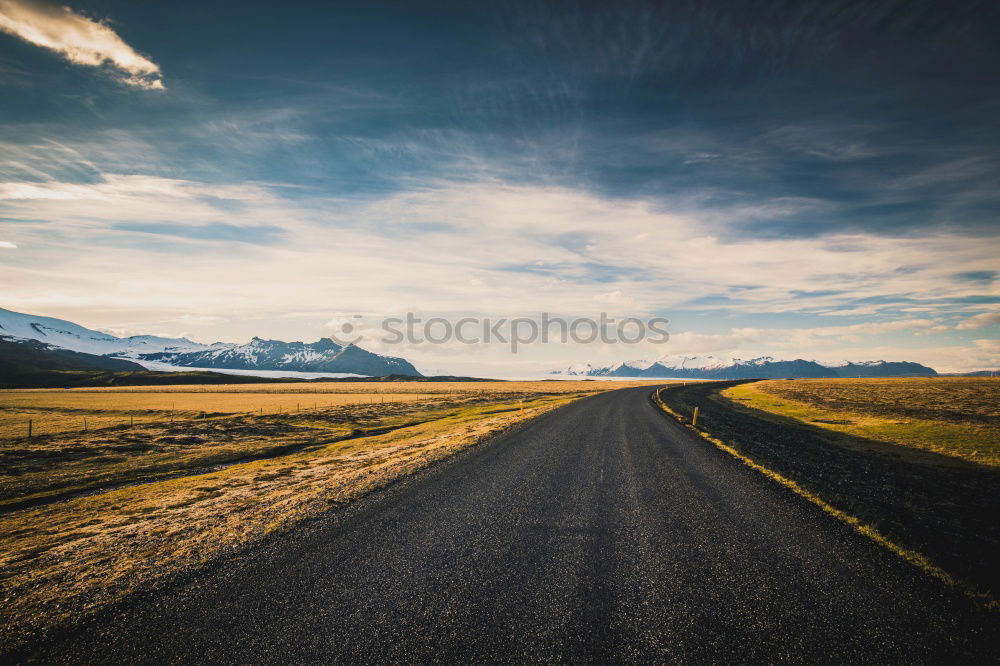 Similar – Landscape of road in field