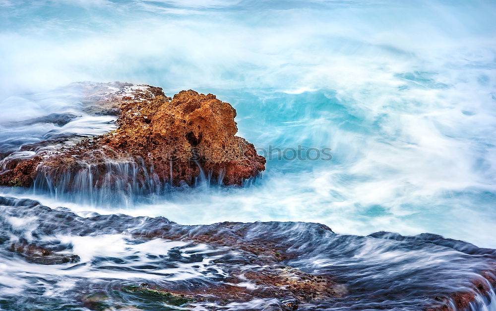 Similar – Image, Stock Photo Stone shore with ladder between water