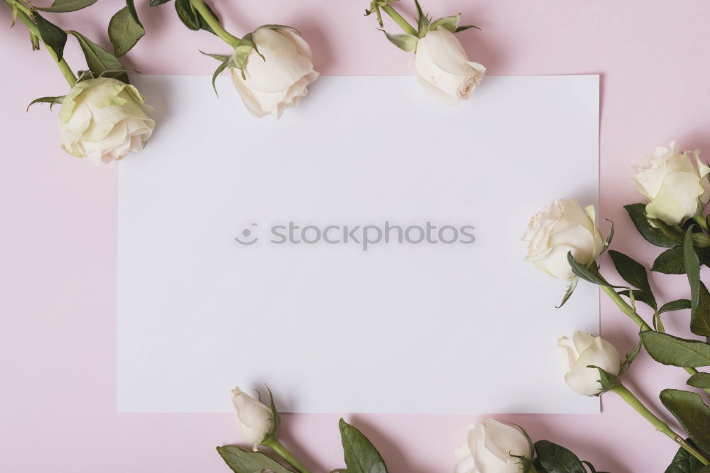 Similar – Female hands write greeting card with flowers