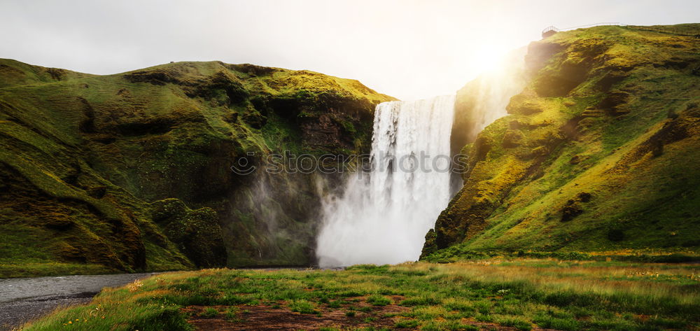 Similar – Image, Stock Photo Majestic waterfalls on cliff in mountains