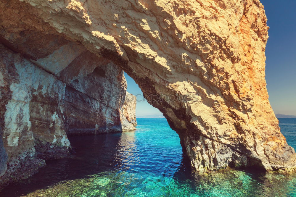 Similar – Ocean Landscape With Rocks And Cliffs At Lagos Bay Coast In Algarve, Portugal