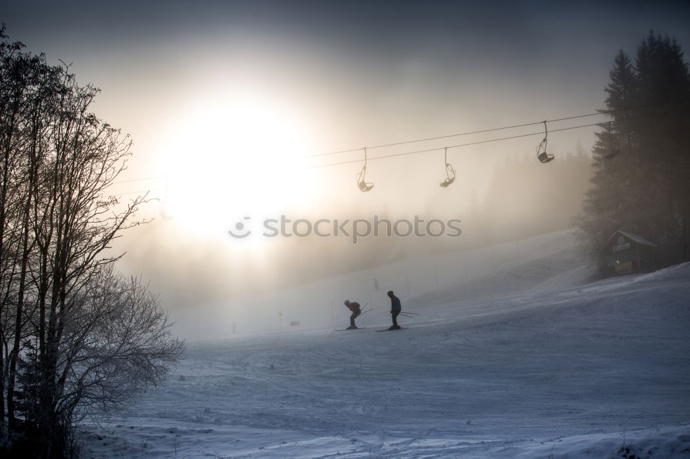 Similar – Sunset over the winter landscape