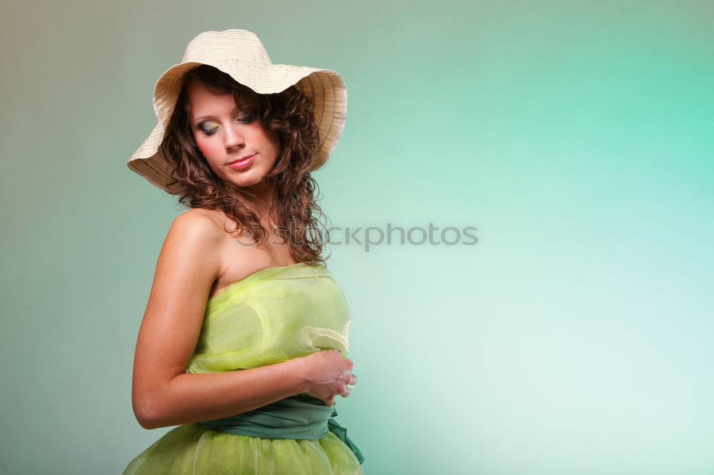 Similar – Image, Stock Photo Woman in the flowered field in the spring time