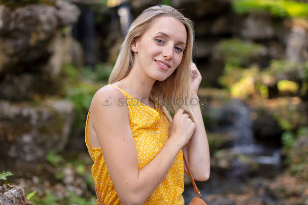 Similar – Image, Stock Photo cheerful young woman