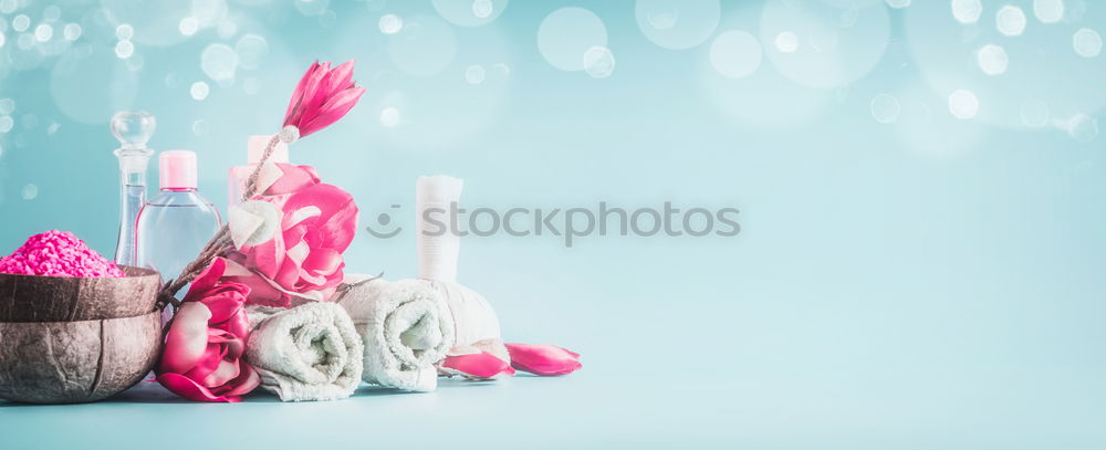 Similar – Pink cup with flying flowers