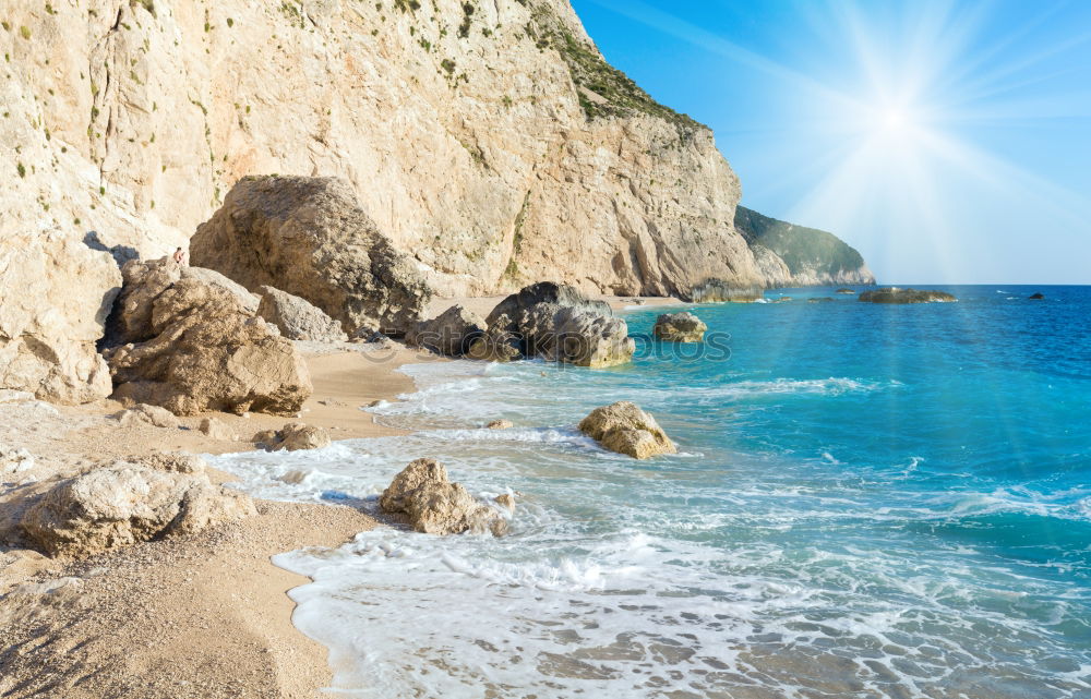 Similar – Ocean Landscape With Rocks And Cliffs At Lagos Bay Coast In Algarve, Portugal