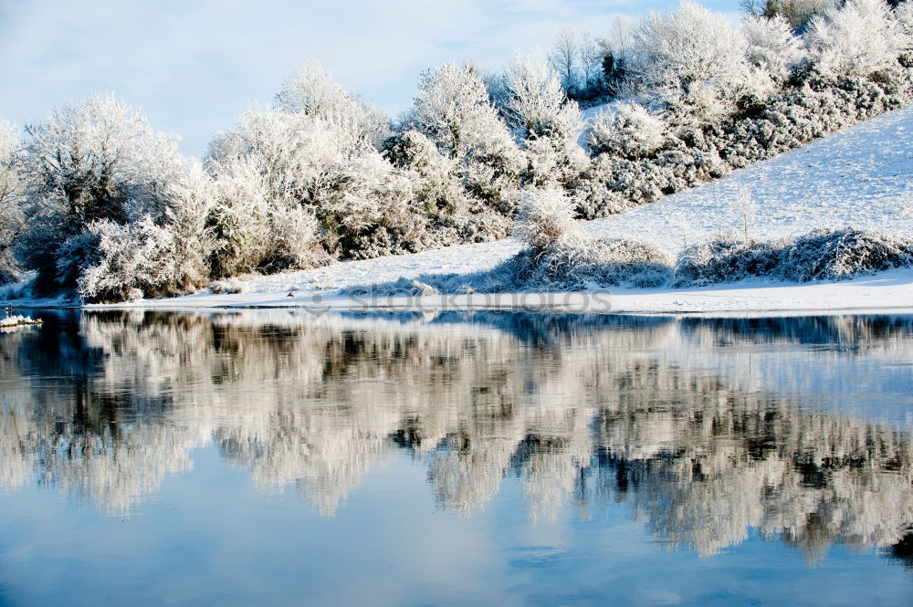 Similar – Image, Stock Photo Silent river in winter sleep